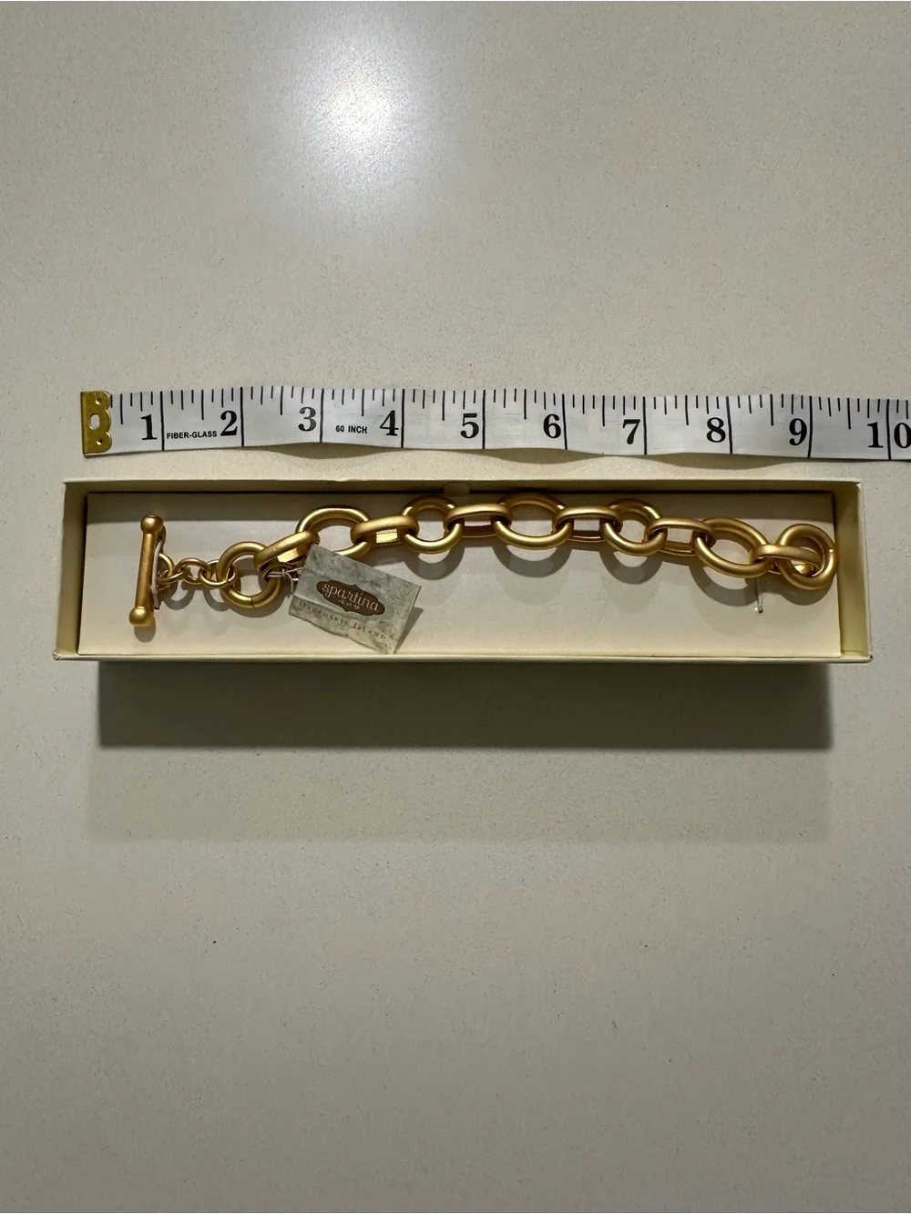 Gold Link Toggle Bracelet - Matte Finish